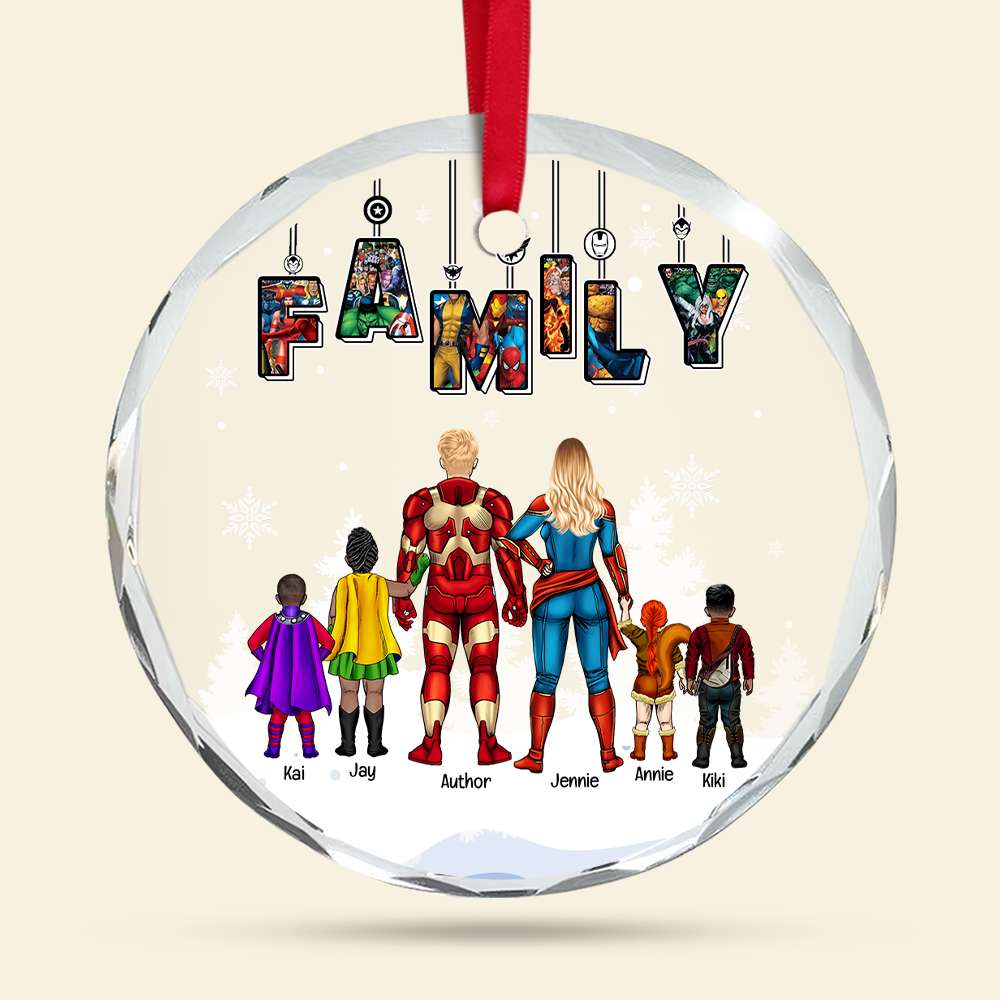 Personalized Superhero Family Christmas Ornament Ornament PopCulturePrints
