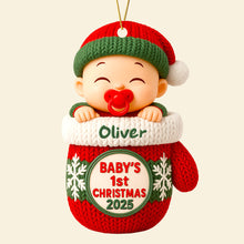Load image into Gallery viewer, Celebrate Baby&#39;s First Christmas with Personalized Ornament - Custom Gift for New Parents and Cherished Memories Ornament PopCulturePrints
