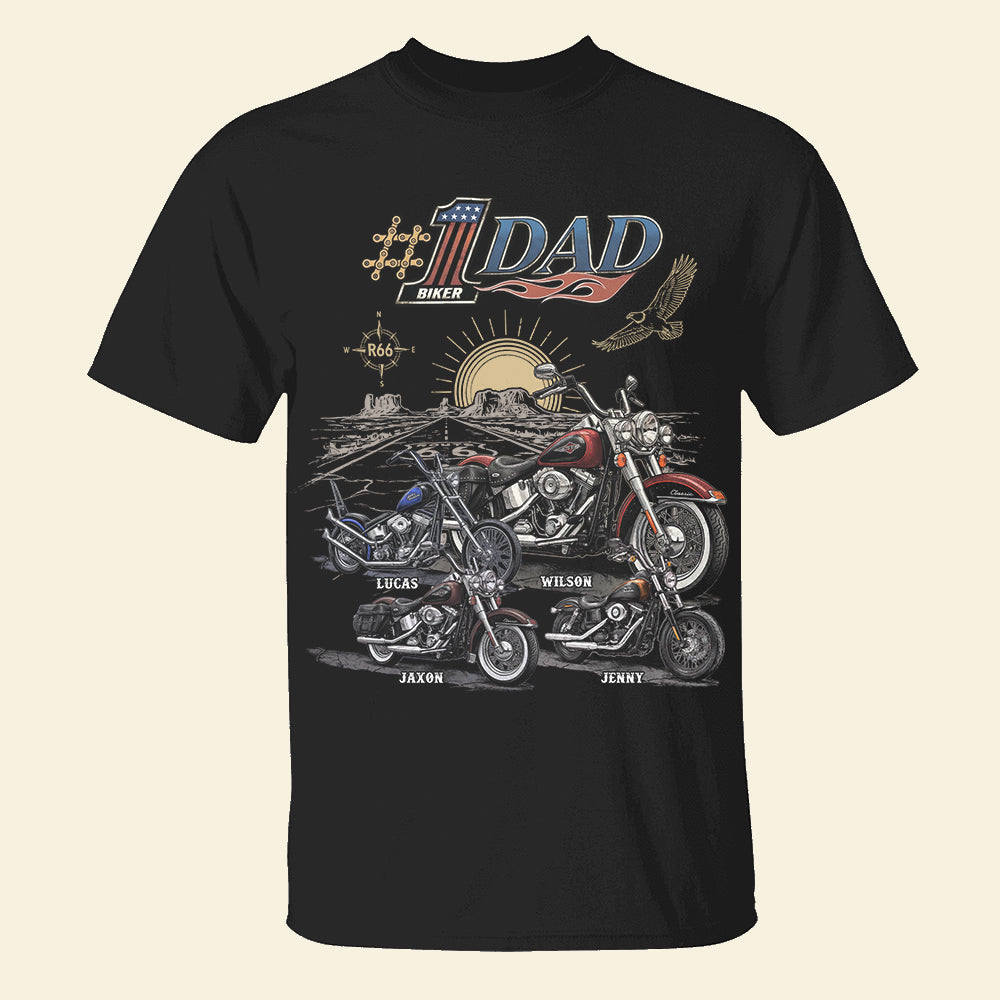 Road Warrior Dad - Custom Biker Shirt | Perfect Gift for Dad & Grandpa Shirts PopCulturePrints