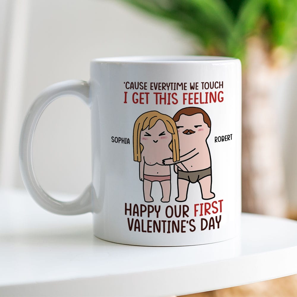 Personalized Romantic Couple Mug - 'Everytime We Touch' Theme