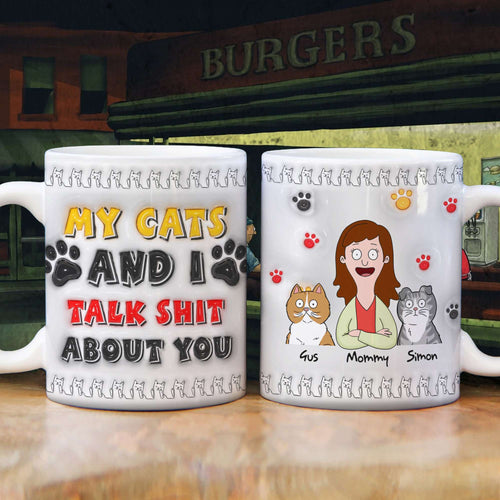 My Cats and I Talk Shit About You - Adorable Little Cats Coffee Mug - Personalized Gift for Cat Lovers Coffee Mug PopCulturePrints