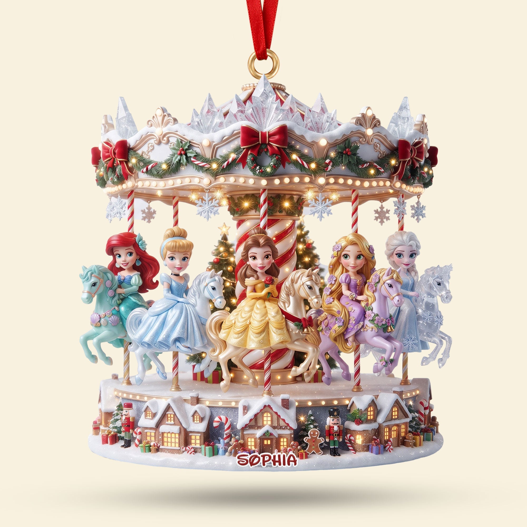 "Capture the Magic of Christmas!" - Enchanted Carousel Ornament - Personalized Gift for Girls