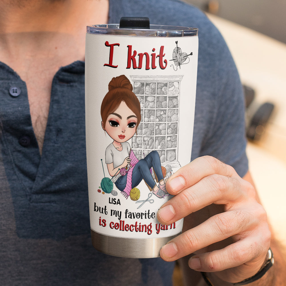 Personalized Knitting Knowledge Tumbler