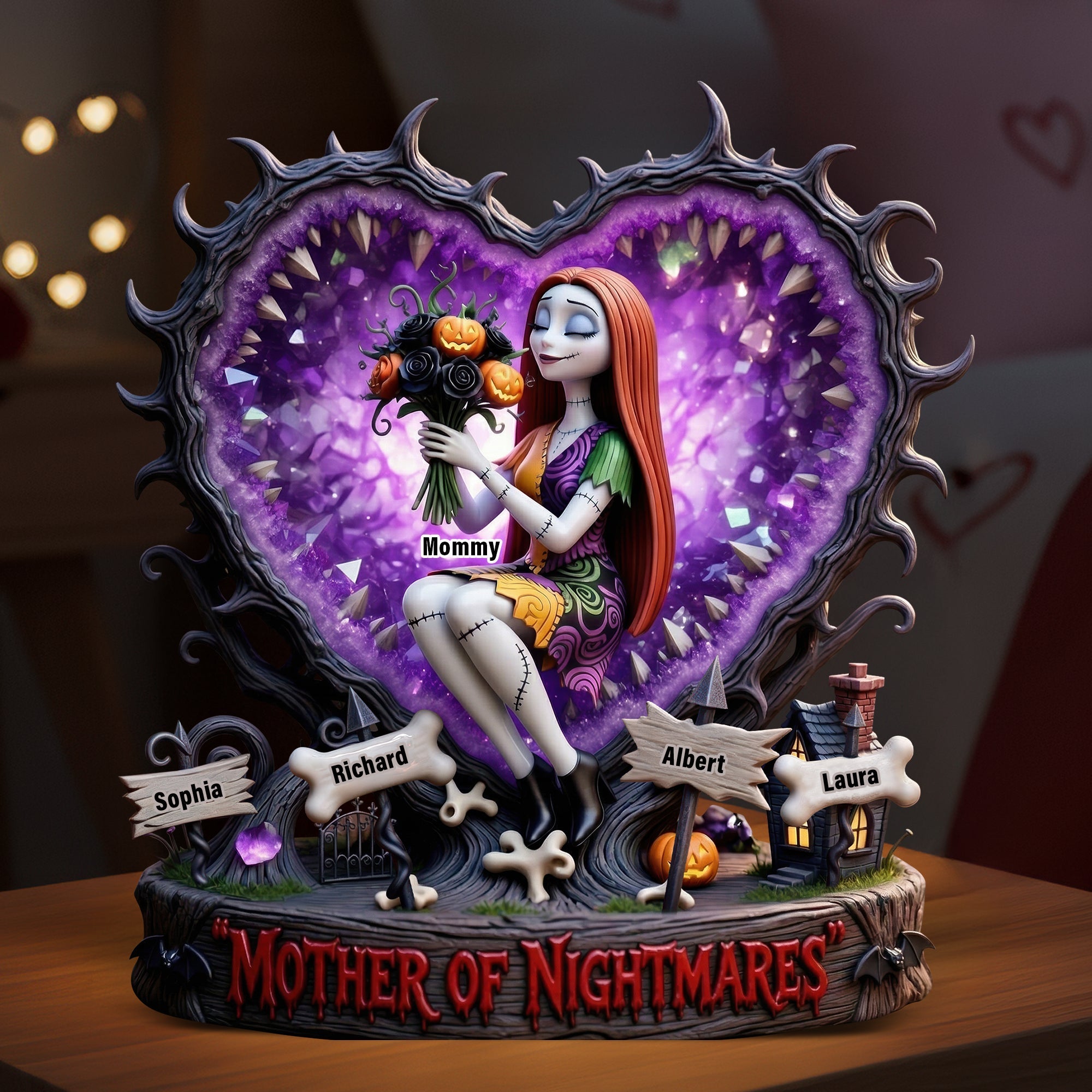 "Embrace the Spookiness – Horror Mom Acrylic Plaque - Personalized Gift for Mom, Grandma & More" Shaped Plaques PopCulturePrints