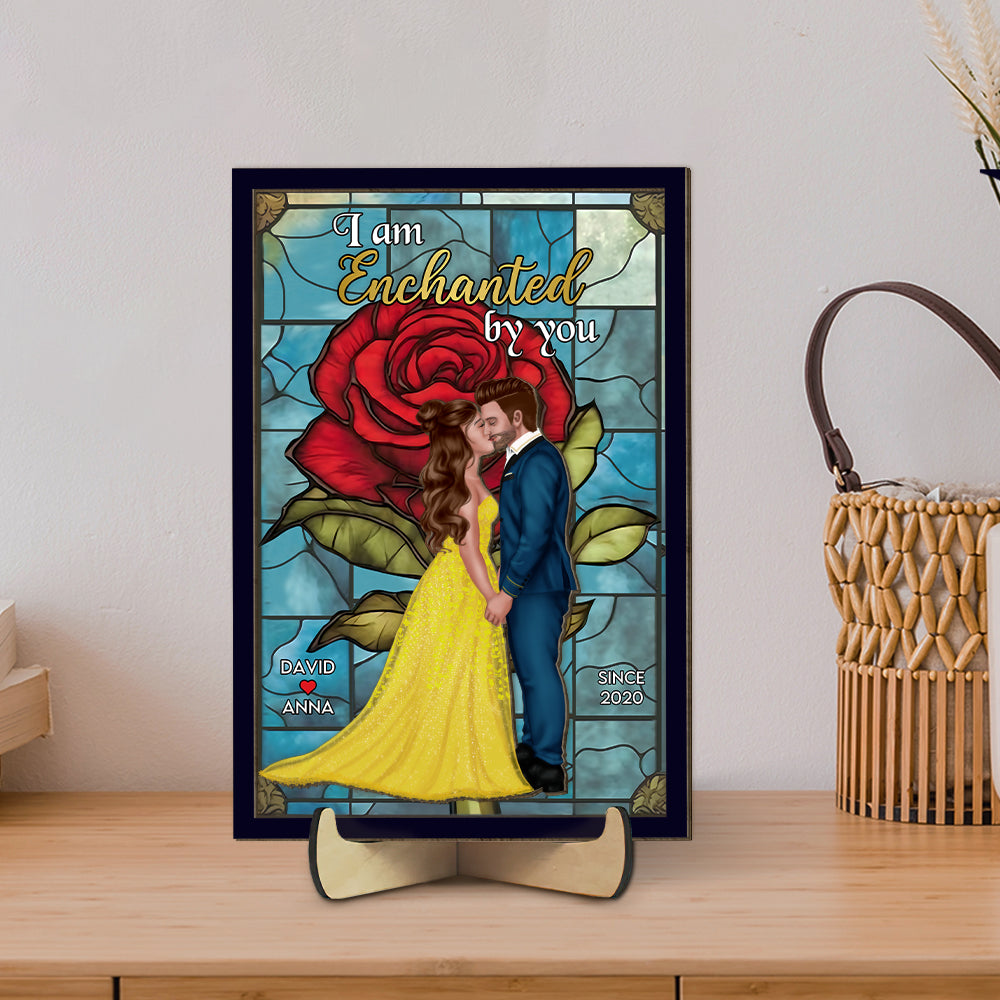 Personalized Enchanted Love Sign for Couples Wood Sign PopCulturePrints