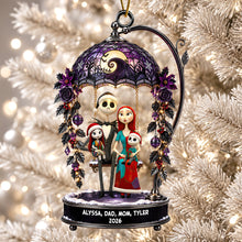 Load image into Gallery viewer, “Celebrate Your Spooky Family Bond!” - Cute Spooky Family Acrylic Ornament - Personalized Gift for Families Ornament PopCulturePrints
