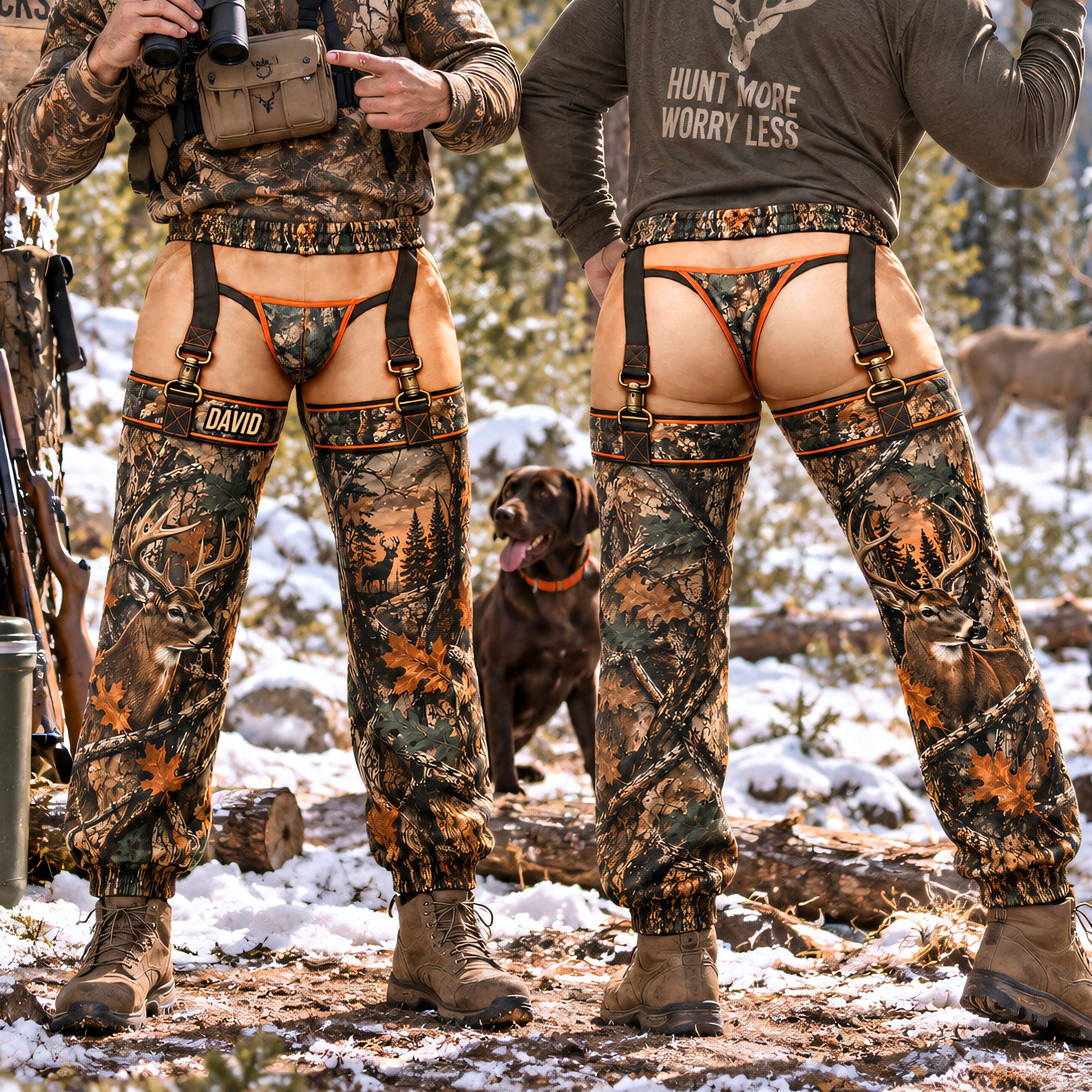 “Hunt for Laughter in Style!” - Funny Hunting Sweatpants - Personalized Gifts for Men Shorts and Pants PopCulturePrints