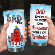 Load image into Gallery viewer, Best Dad Ever Personalized Superhero Tumbler Tumbler Cup PopCulturePrints
