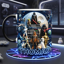 Load image into Gallery viewer, “May the Force Be With You” - Cosmic Coffee Accent Mug - Personalized Gift for Star Wars Lovers Coffee Mug PopCulturePrints
