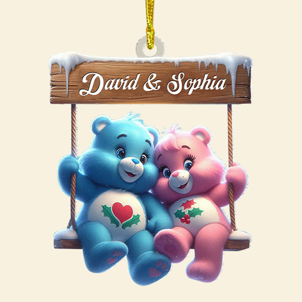 Personalized Couple's Christmas Ornament - Cute Bear Design for Valentine's Day Gifts Ornament PopCulturePrints
