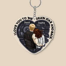 Load image into Gallery viewer, Personalized Couple Keychain - I Love You to the Stars and Back Keychains PopCulturePrints
