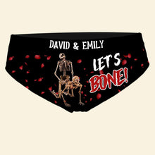 Load image into Gallery viewer, Let's Bone - Personalized Couple Boxer Shorts Boxer Briefs PopCulturePrints
