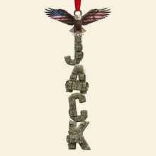 Load image into Gallery viewer, &quot;Honor Your Loved Ones with Our Veteran Alphabet Acrylic Ornament - Personalized Gifts for Christmas for All Veterans and Their Families&quot; Ornament PopCulturePrints
