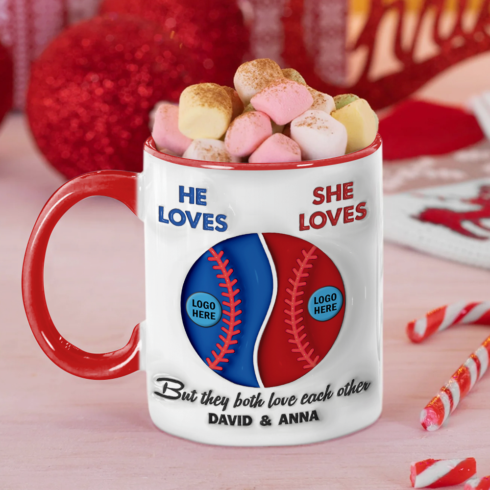 Personalized Baseball Lover Couple Coffee Mug - Christmas Gift Coffee Mug PopCulturePrints