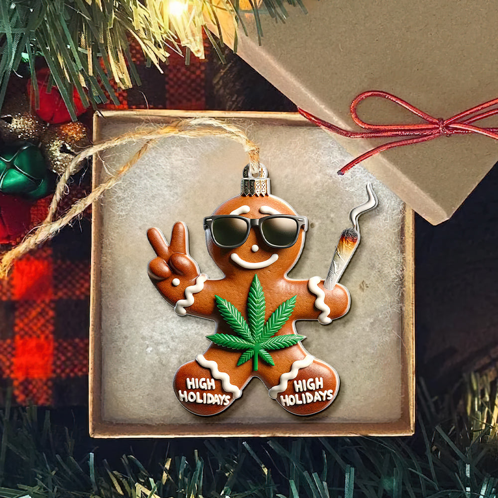 Festive Cannabis-Themed Holiday Ornaments Ornament PopCulturePrints