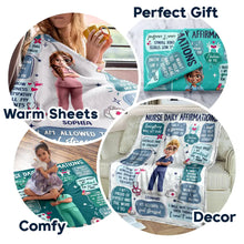 Load image into Gallery viewer, Nurse Daily Affirmations - Personalized Fleece Blanket, Sherpa Blanket for the Caring Heart Fleece Blanket PopCulturePrints
