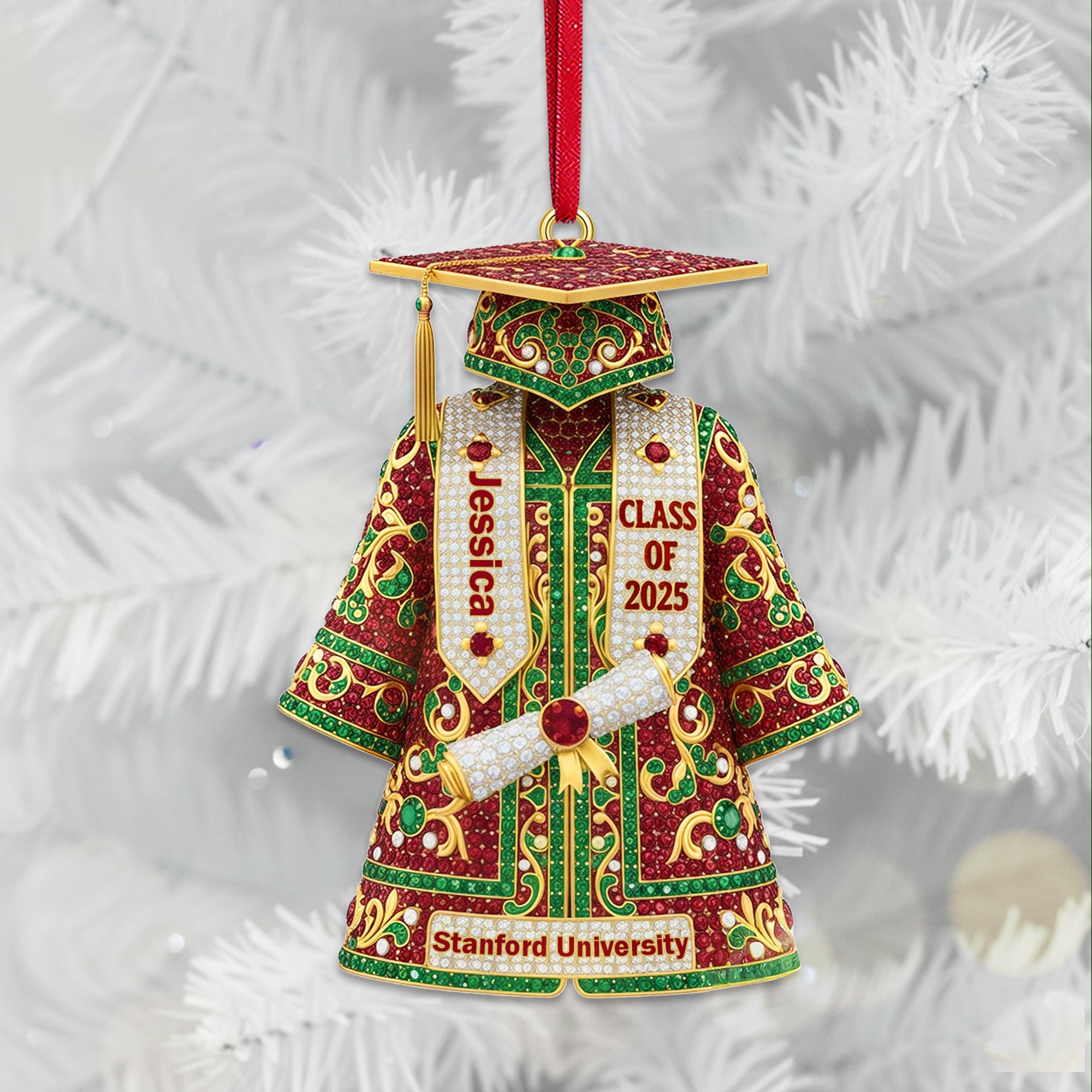 "Celebrate Your Achievements: Personalized Grad Ornament - Custom Gift for Graduates and Loved Ones" Ornament PopCulturePrints