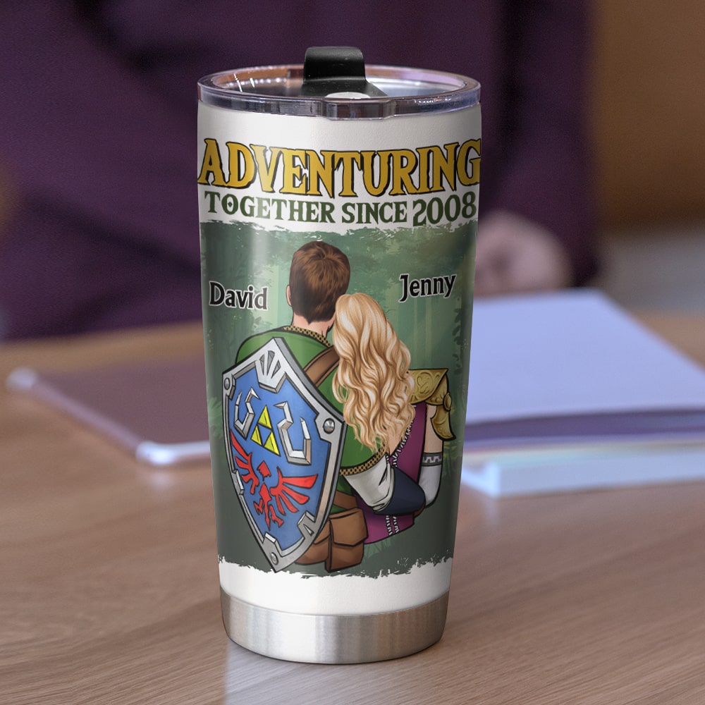 Personalized Adventure Couple Tumbler - Unique Valentine's Day Gifts for Couples Tumbler Cup PopCulturePrints
