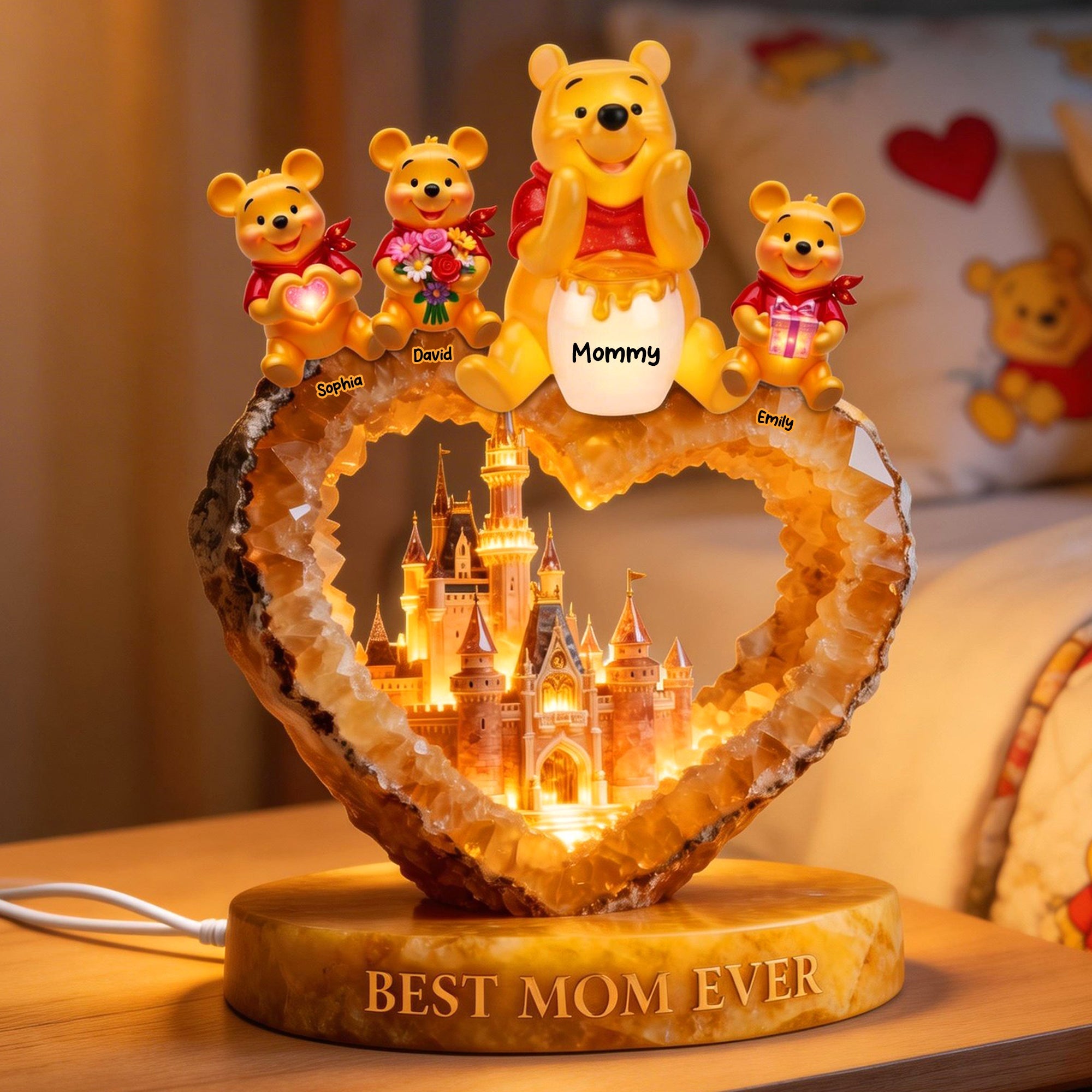 "Best Mom Ever" - Personalized Woodland Friends Acrylic Lightbox - Gift for Mom, Grandma, and Loved Ones Light Box PopCulturePrints