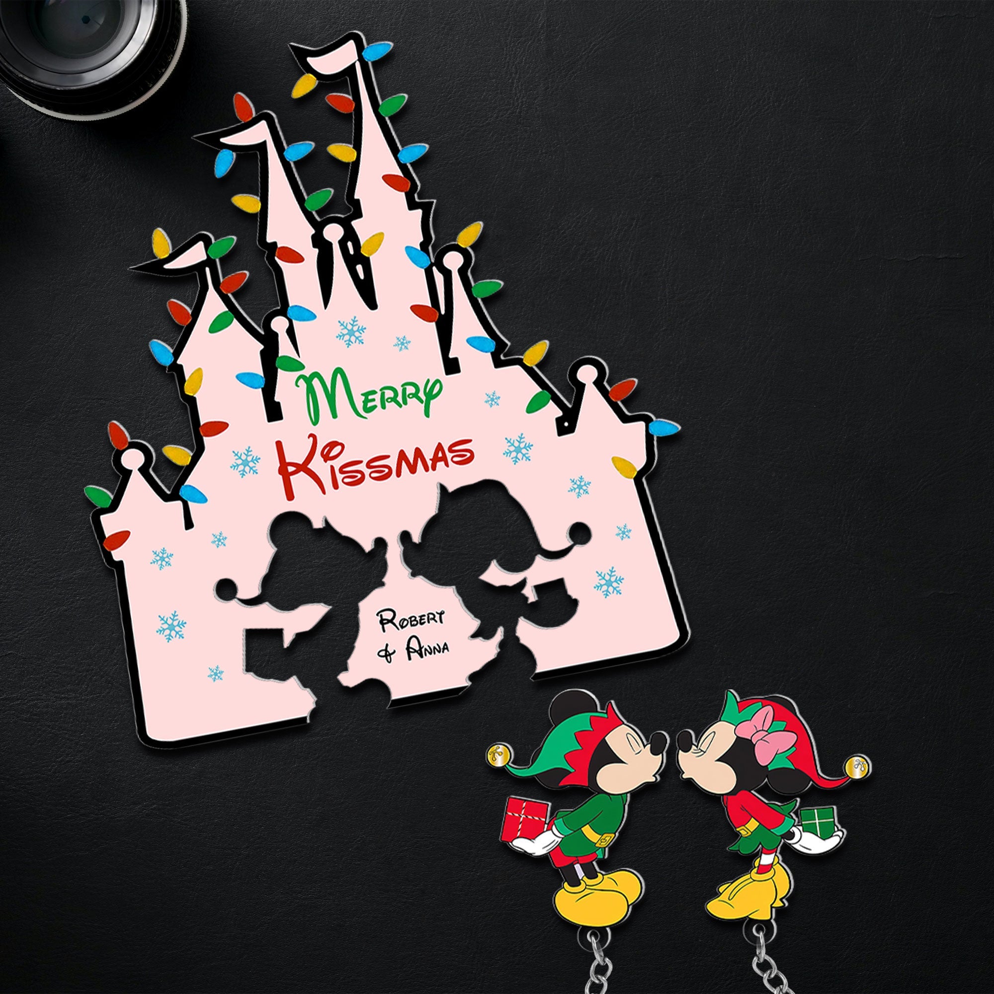 Personalized Merry Kissmas Key Holder for Couples - Unique Christmas and Valentine's Day Gifts Key Holder PopCulturePrints