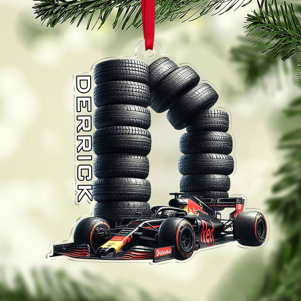 Personalized Racing Fan Ornament - Custom Letter Gift Ornament PopCulturePrints
