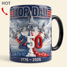 Load image into Gallery viewer, “Top Dad: Proud American Pilot” - Personalized Magic Mug for Dad and Grandpa Coffee Mug PopCulturePrints
