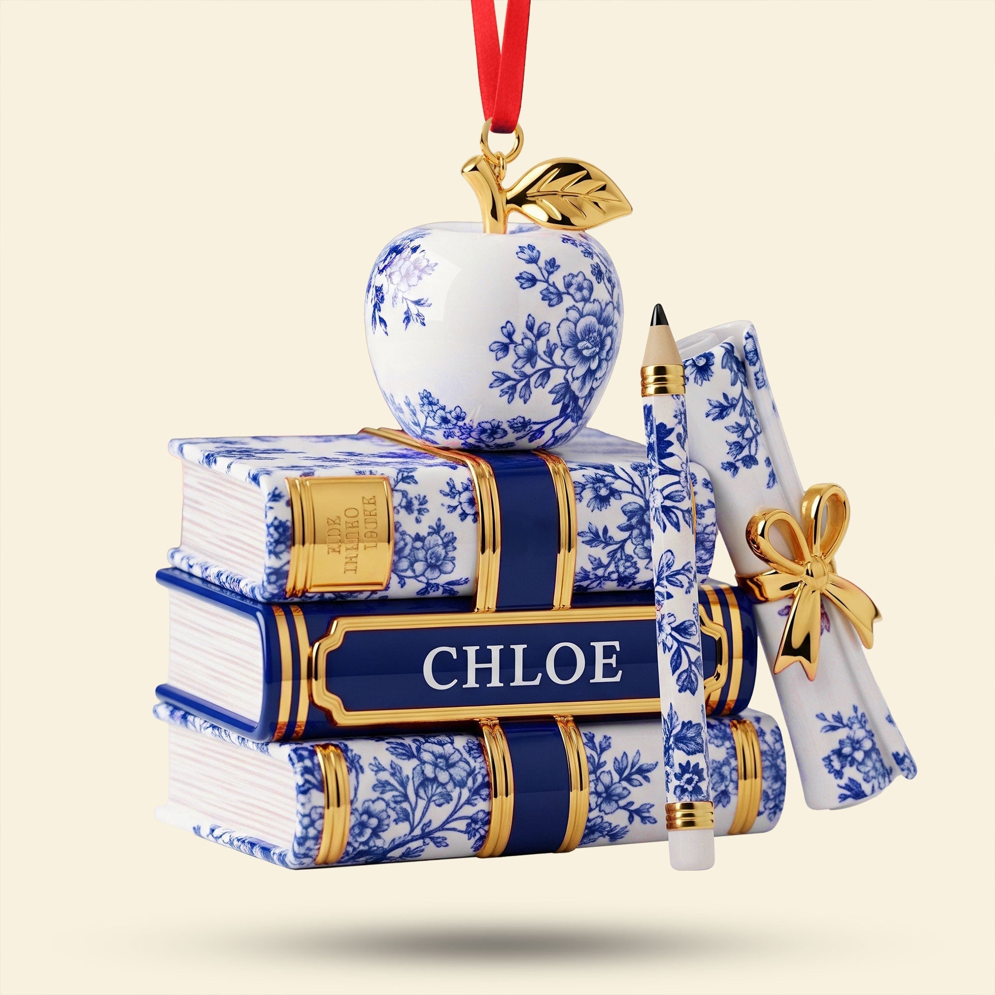 "Celebrate Your Favorite Teacher" - Personalized Teacher Ornament - Unique Gift for Educators, Christmas Keepsake Ornament PopCulturePrints