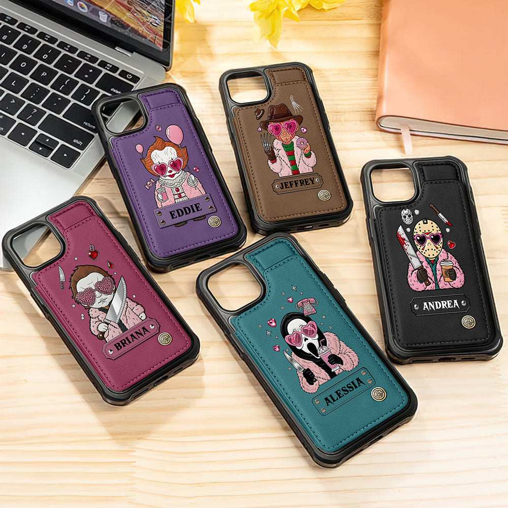 "Embrace Your Inner Horror!" - Horror Character Leather Flip Wallet Phone Case - Personalized Gift for Horror Lovers Phone Case PopCulturePrints