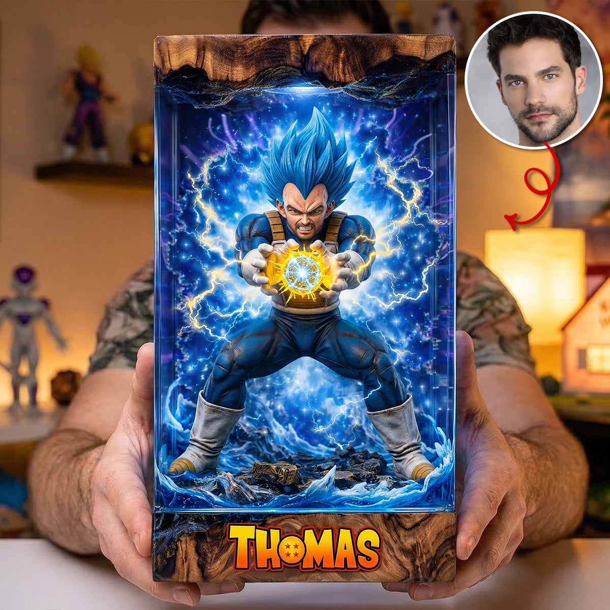 Unleash Your Inner Power: Thunder Power Fighter Shaped Plaque - Personalized Custom Photo Gift Shaped Plaques PopCulturePrints