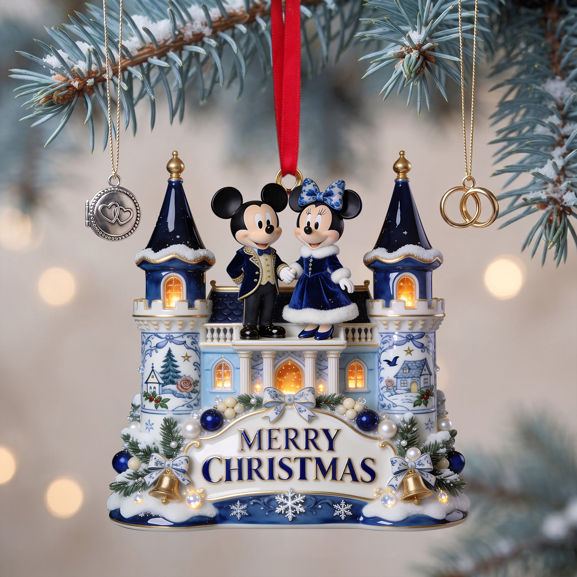 Merry Christmas with Love - Personalized Ornament for Couples