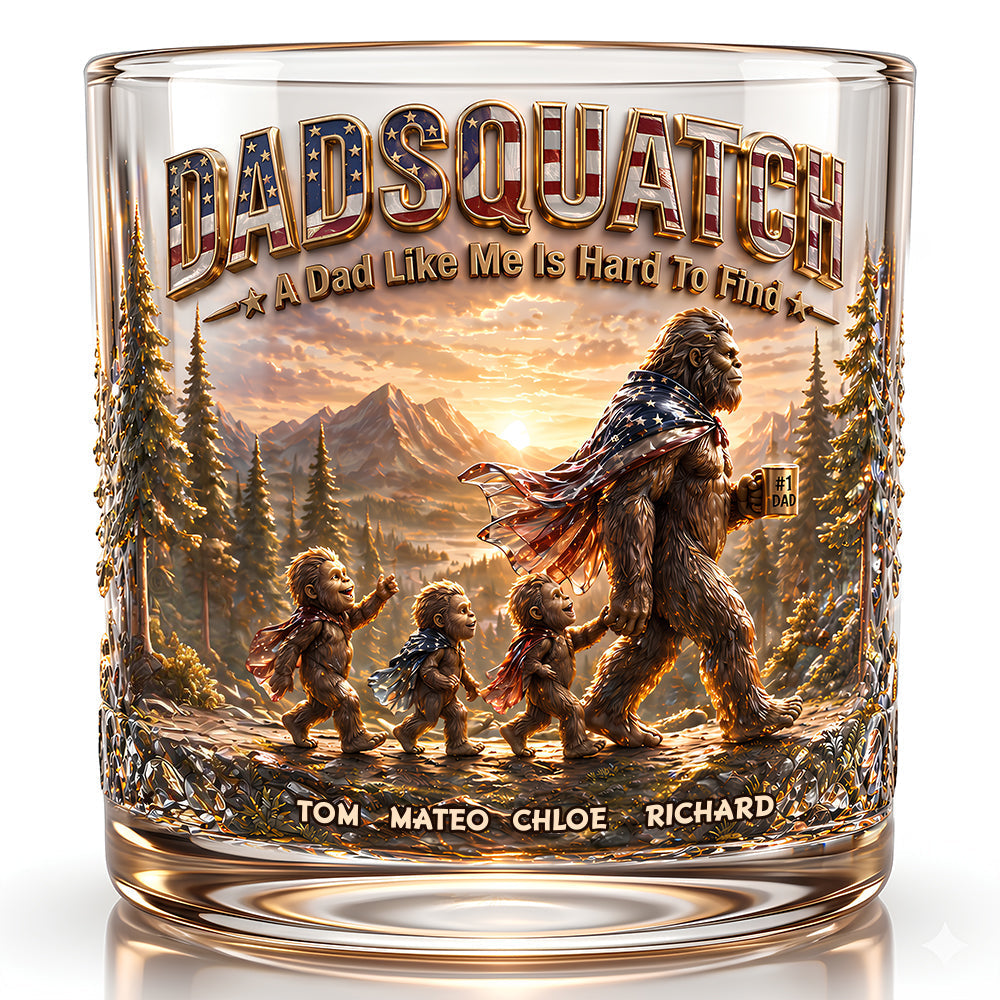 “A Dad Like Me Is Hard to Find” - Wild Dad & Little Ones Round Glass - Personalized Gifts for Dads and Grandpas Glass PopCulturePrints