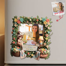 Load image into Gallery viewer, Life is Sew Far Sew Good - Sewing Girl Custom Photo Fridge Magnet Fridge Magnet PopCulturePrints
