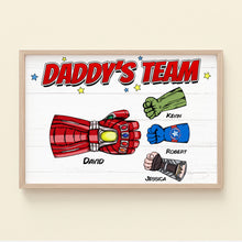 Load image into Gallery viewer, Personalized Superhero Canvas Print for Dad Poster &amp; Canvas PopCulturePrints
