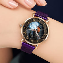 Load image into Gallery viewer, Enchanting Witch Mesh Strap Quartz Watch - Customizable Gifts for Witch Fans Quartz Watch PopCulturePrints
