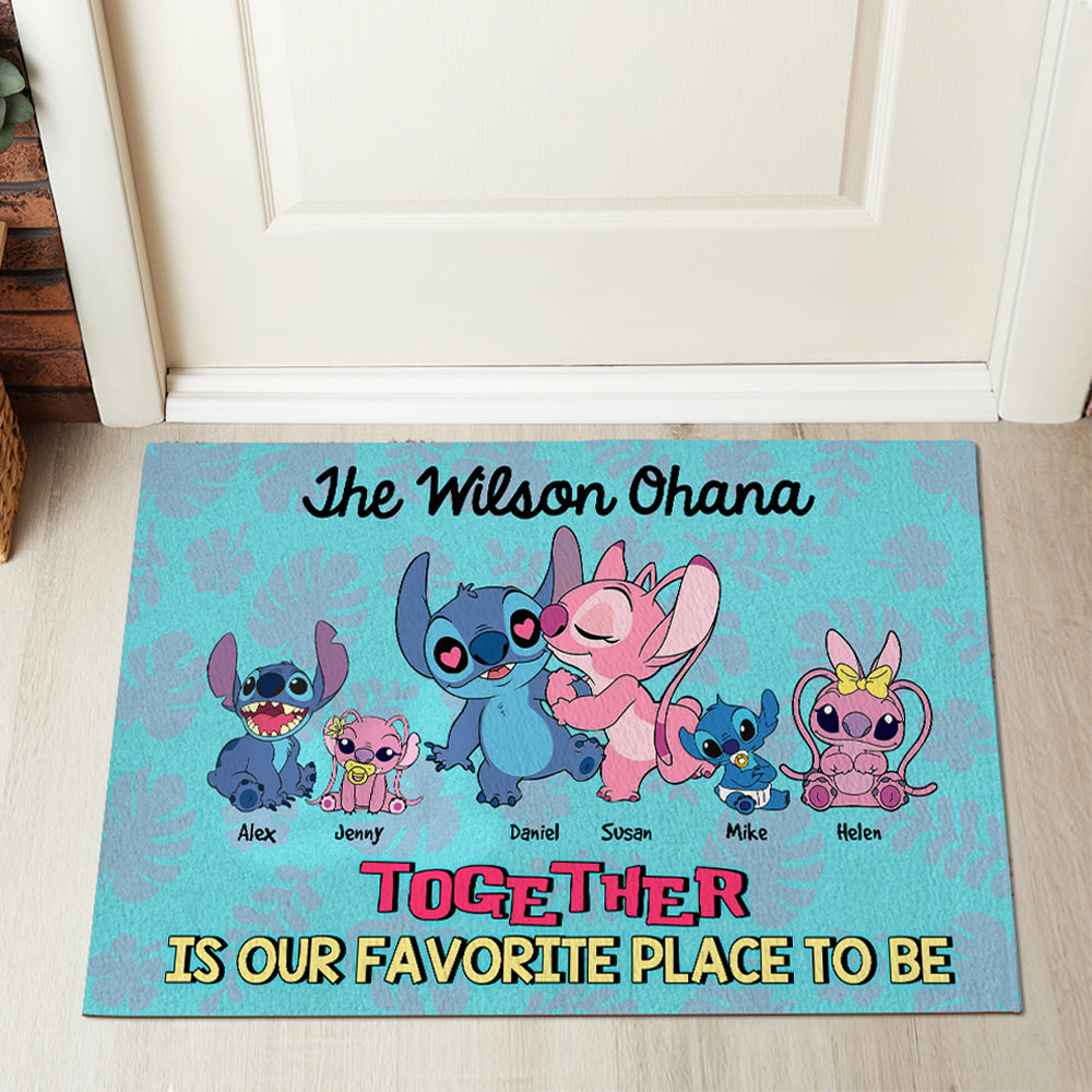 Custom Family Alien Doormat - Together is Our Favorite Place Doormat PopCulturePrints