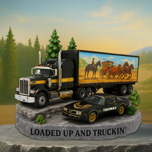 Load image into Gallery viewer, &quot;Loaded Up and Truckin&#39;&quot; - Personalized Classic Trucker Movie Acrylic Plaque - Unique Gift for Truck Lovers Shaped Plaques PopCulturePrints
