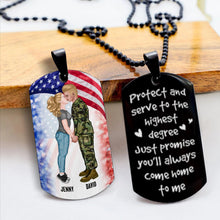 Load image into Gallery viewer, Personalized Military Couple Dog Tag - Always Come Home to Me
