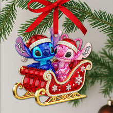 Load image into Gallery viewer, &quot;Bring the Magic of Christmas to Your Tree!&quot; - Alien Couple Sleigh Christmas Ornament - Personalized Gift for Couples, Friends, or Family Ornament PopCulturePrints
