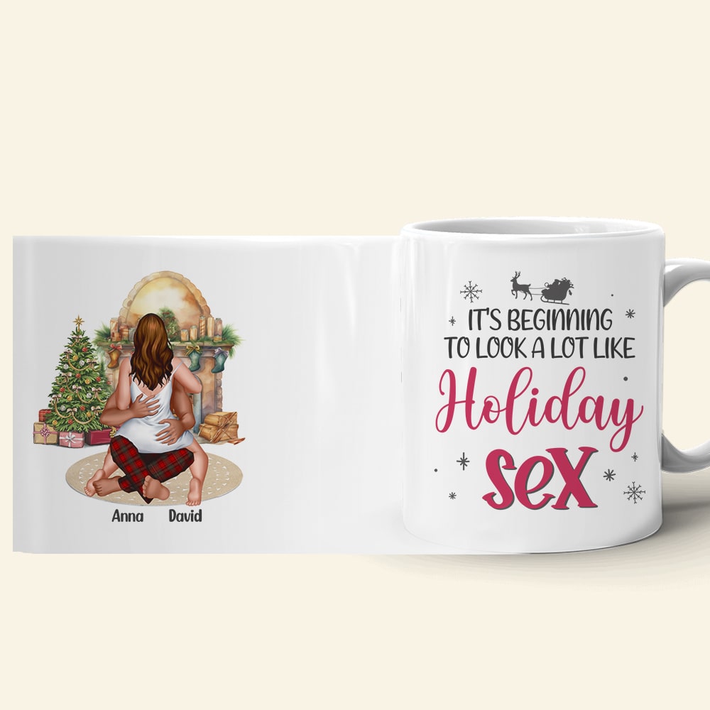 It's Beginning To Look A Lot Like Holiday Romance Personalized Couple Mug