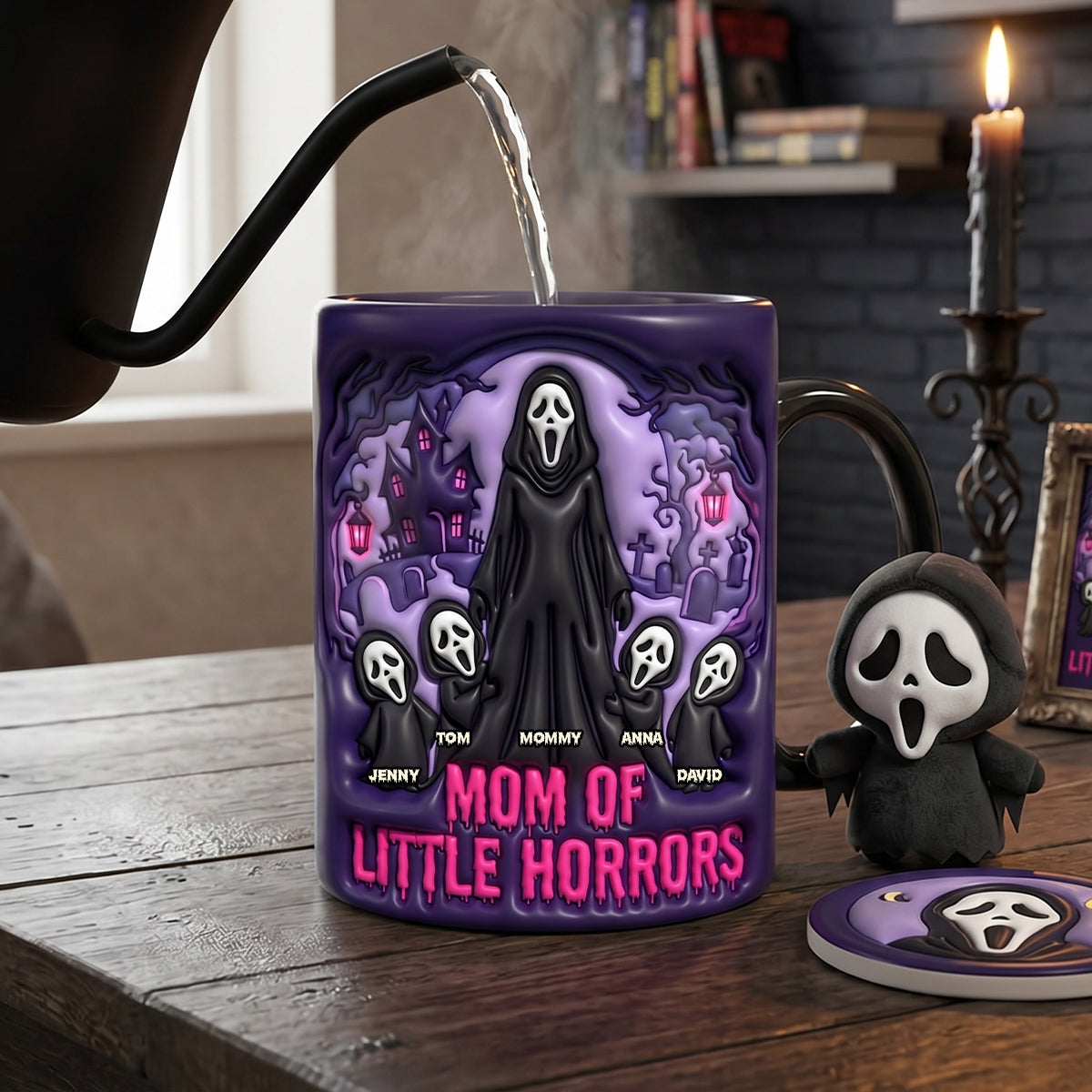"Mom of Little Horrors" - Scary Villain Magic Coffee Mug - Personalized Gift for Mom, Grandma, and Wife Coffee Mug PopCulturePrints