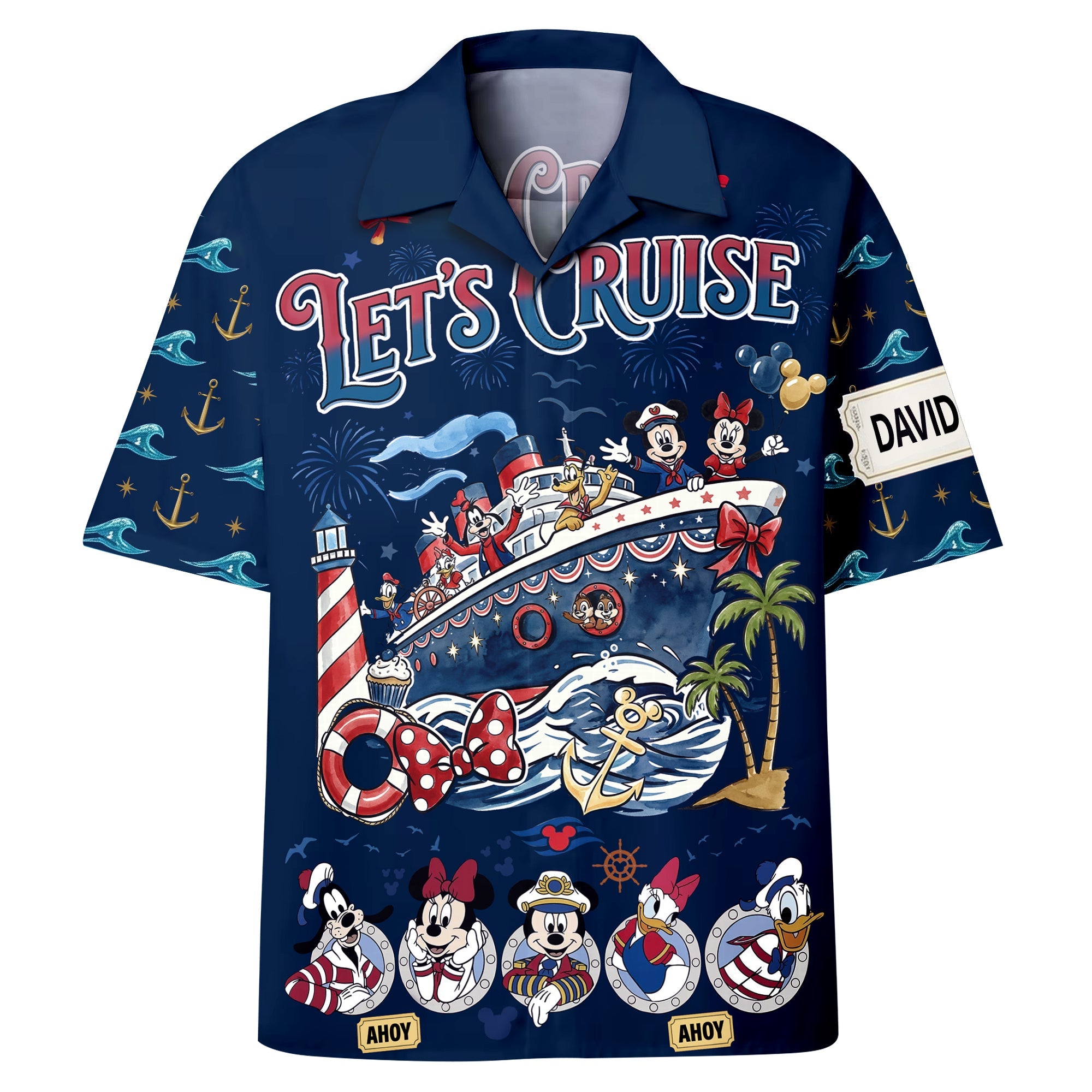 Ahoy, Let's Cruise! Personalized Fun Cruise Squad Hawaiian Shirt - Ideal Gift for Cruise Lovers and Friends