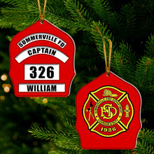 Load image into Gallery viewer, Customized Fire Department Badge Ornament Ornament PopCulturePrints

