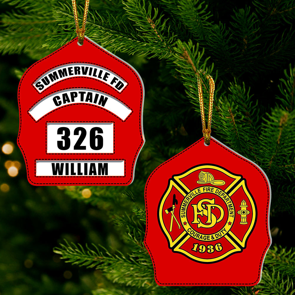 Customized Fire Department Badge Ornament Ornament PopCulturePrints