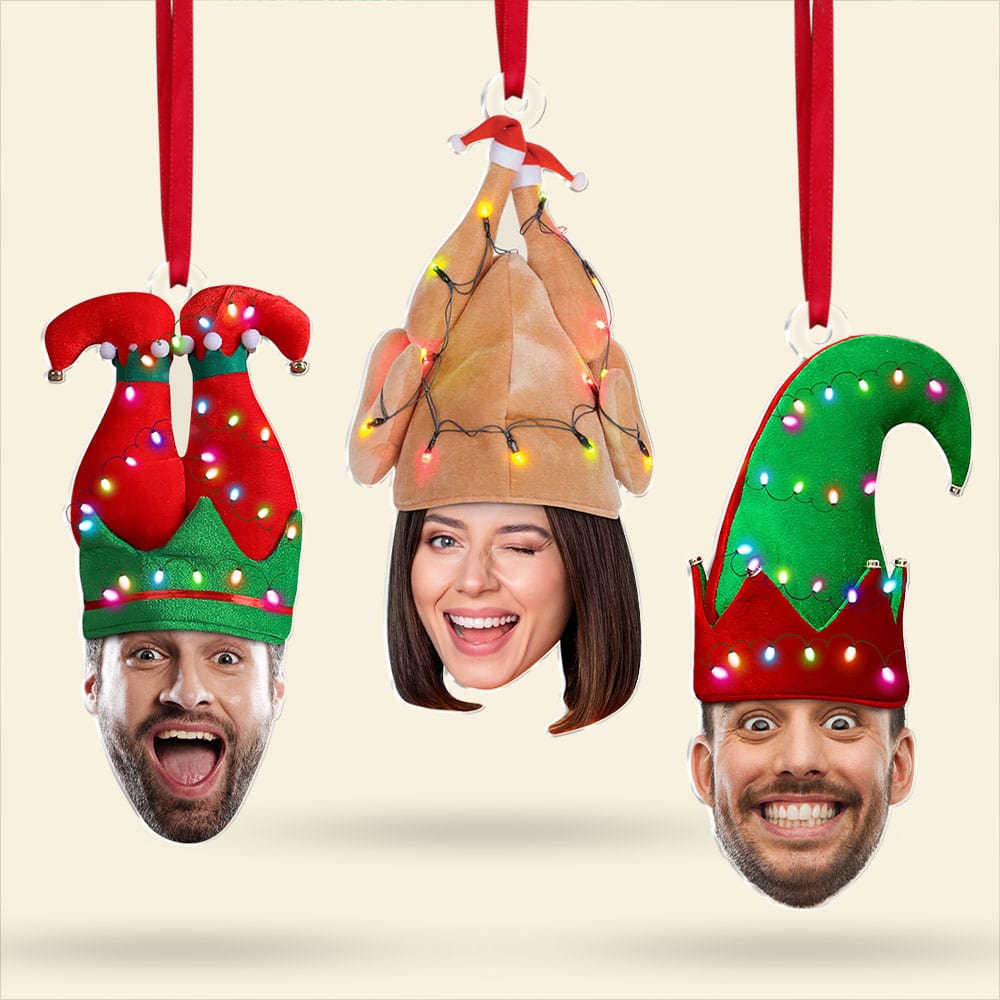 Personalized Christmas Ornaments with Photo Faces - Holiday Fun Decorations Ornament PopCulturePrints