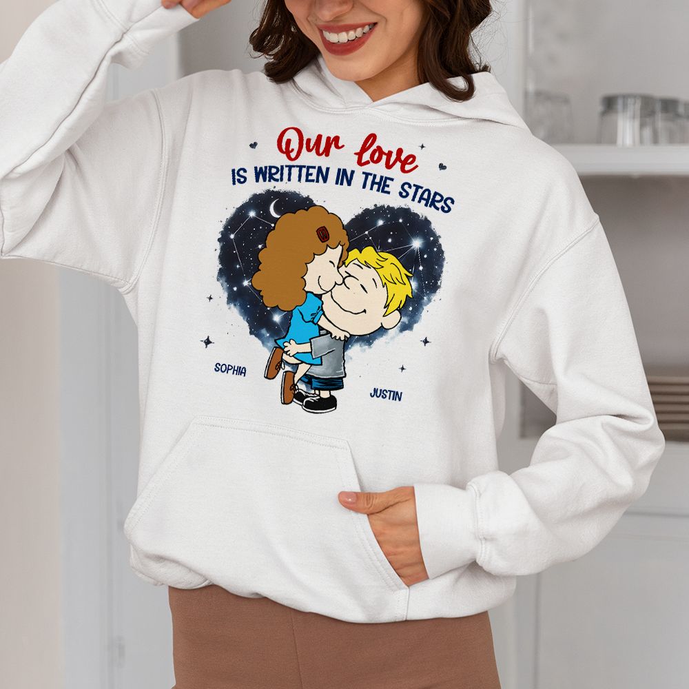 Personalized Couple Sweatshirt - Love is Written in the Stars | Valentine's Day Gifts Shirts PopCulturePrints