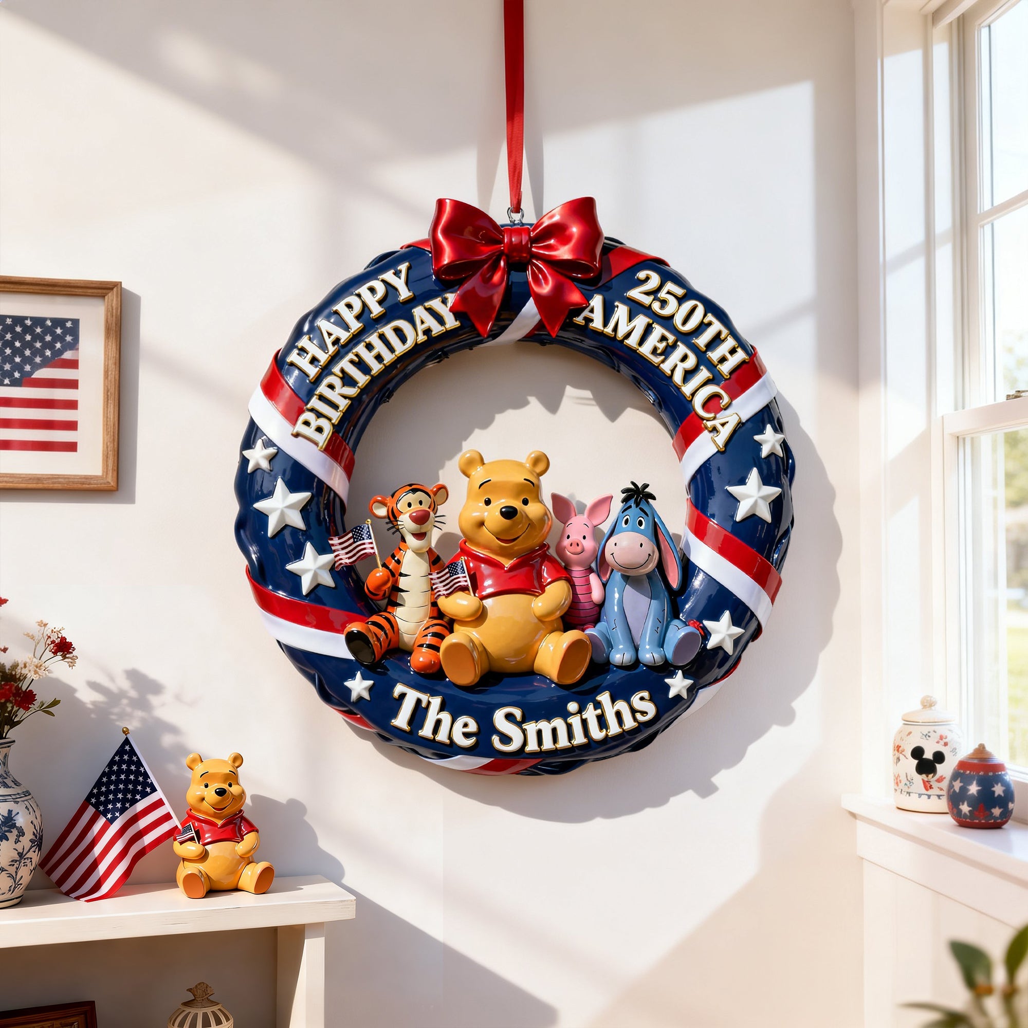 Celebrate the USA's 250th Anniversary with Adorable Characters - Personalized Wood Sign Gift Wood Sign PopCulturePrints
