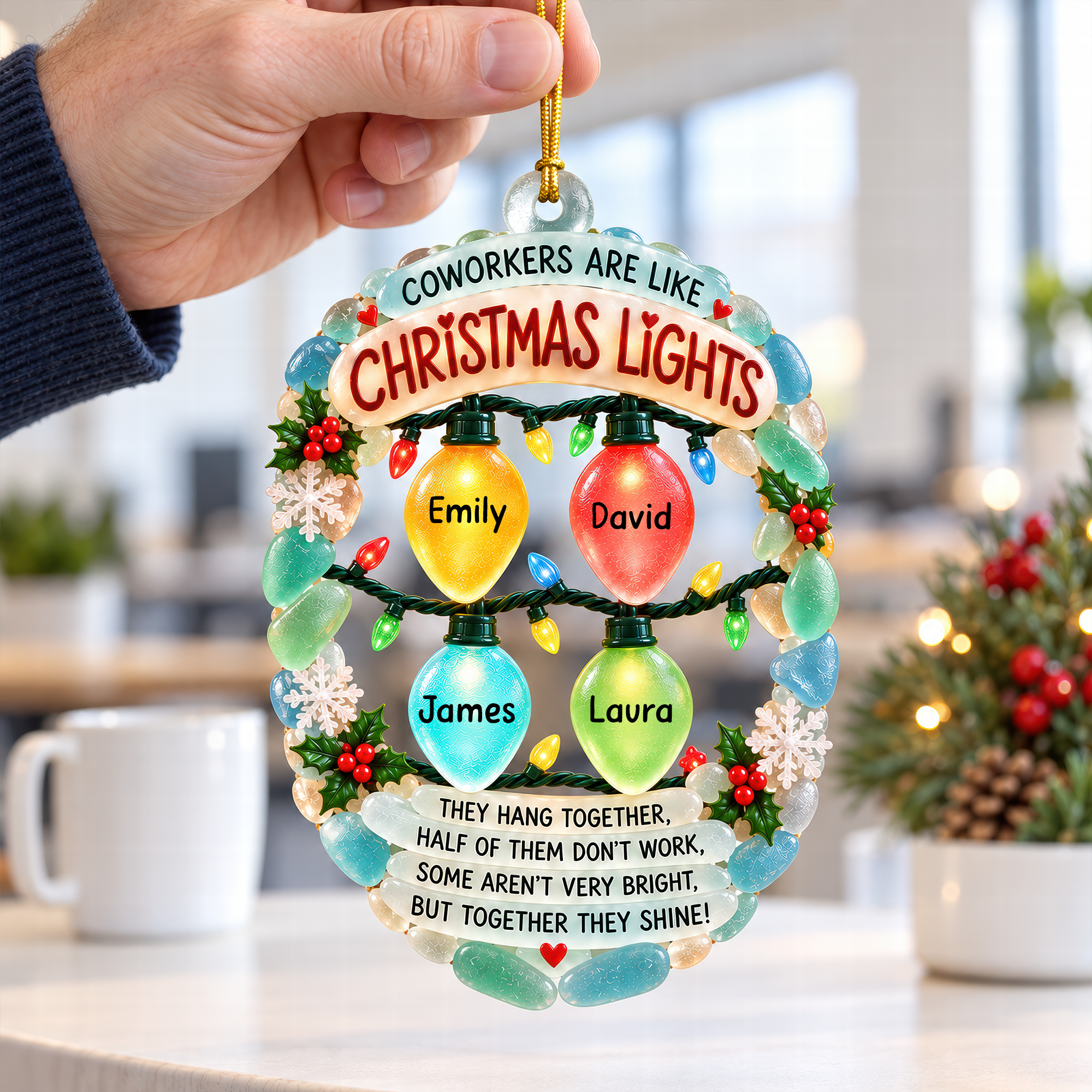 Coworker Christmas Light Ornament - Personalized Gifts For Coworker 04naqn091026 Ornament PopCulturePrints