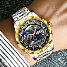 Load image into Gallery viewer, Ride to Perfection - Custom Photo Men's Stainless Steel Watch for Bikers Men's Watch PopCulturePrints
