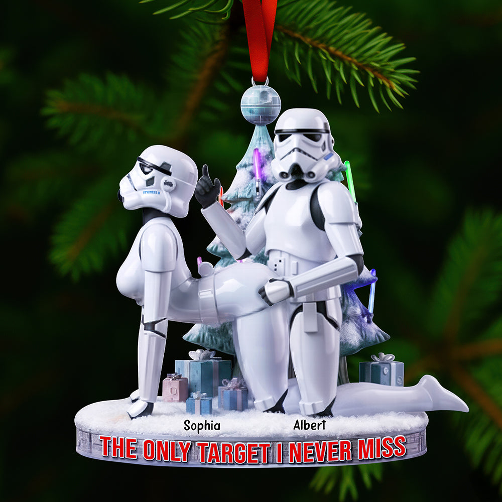 "The Only Target I Never Miss" - Fun Troop Couple Ornament - Personalized Gift for Couples Ornament PopCulturePrints