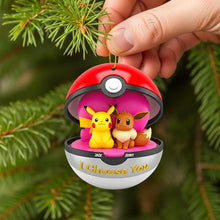 Load image into Gallery viewer, I Choose You - Personalized Christmas Acrylic Ornament for Couples Ornament PopCulturePrints
